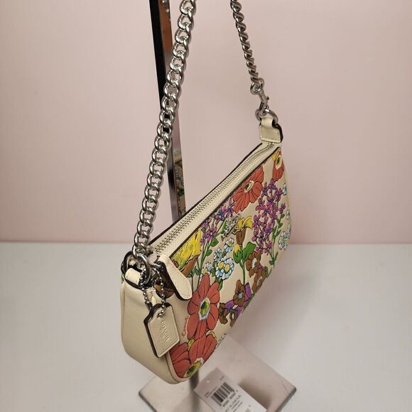 NWT Coach CR365 Nolita 19 Garden Floral Wristlet Small Shoulder Bag Ivory - Picture 3 of 5